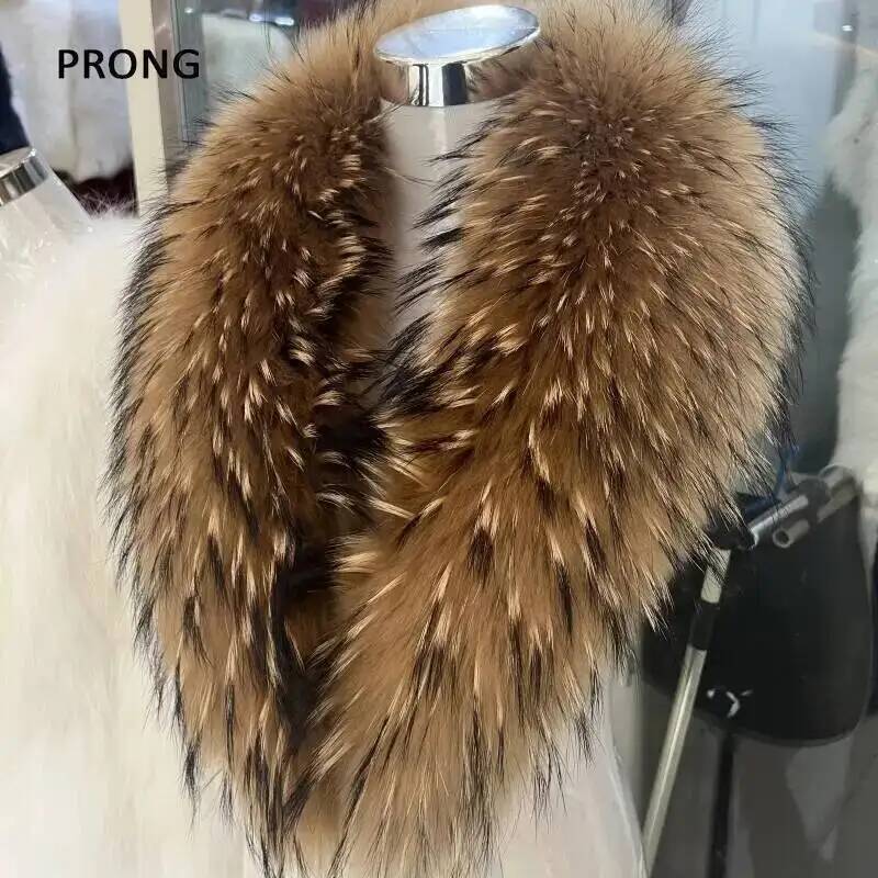 Shawl Wrap Winter - Natuurlijke Wasbeer Bontkraag Echte Bont Sjaal