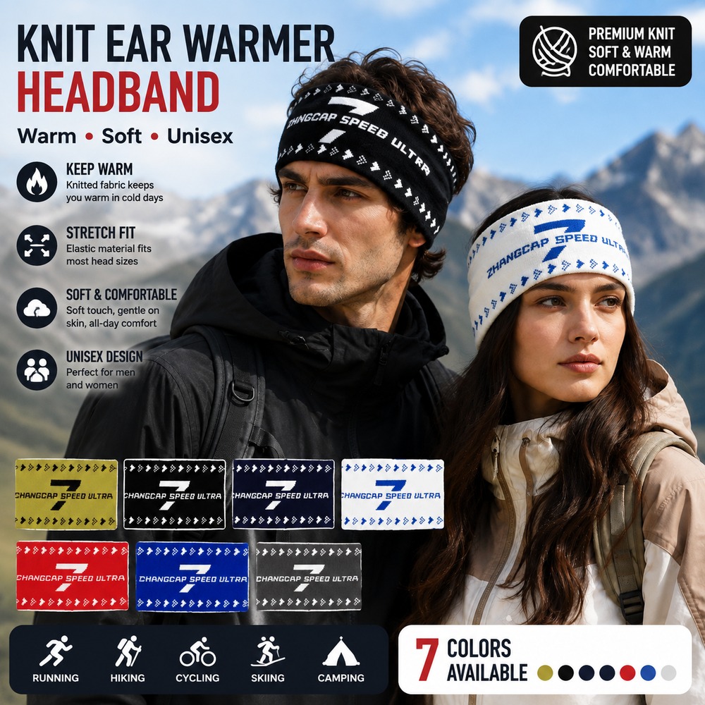 Fleece Ear Warmer Band - Winter gebreide oorwarmer hoofdband unisex thermische