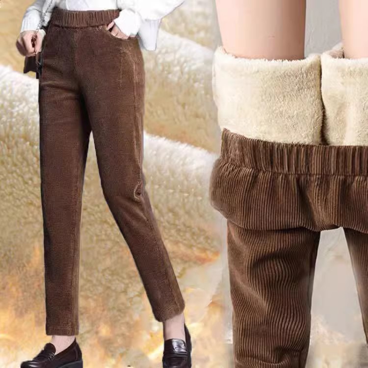 Corduroy Pant Warm - 1 stks Vrouwen Herfst Winter Pluche